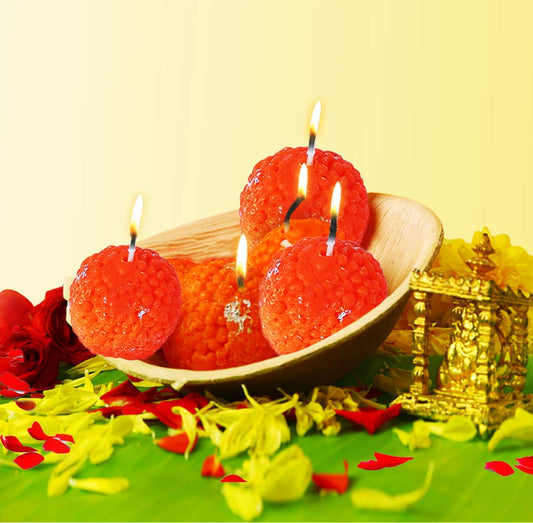 Diwali Laddu Candles (made with soy wax )