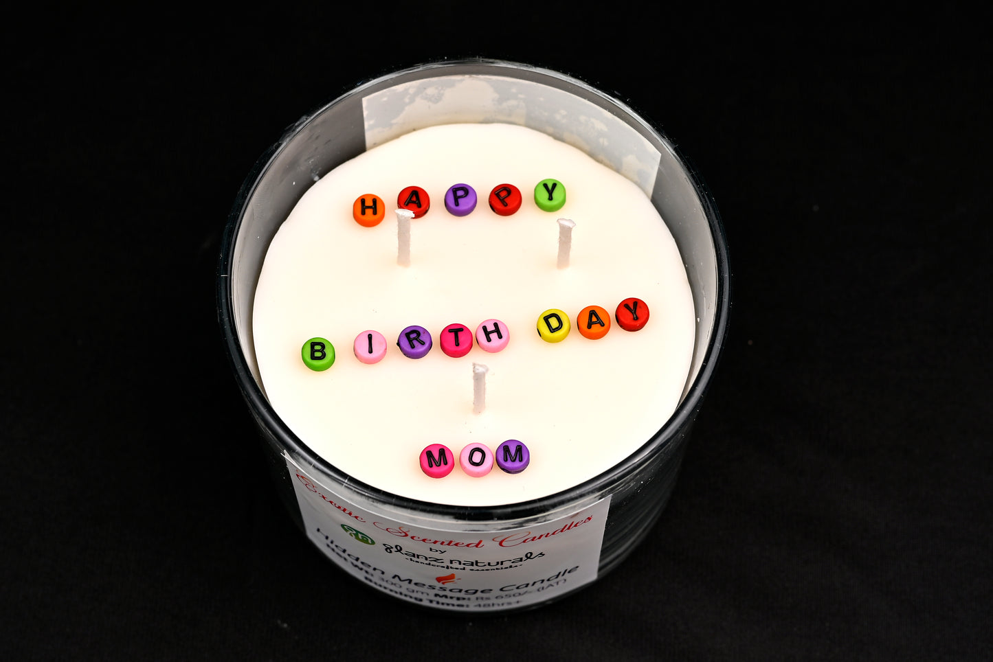 Hidden message candle