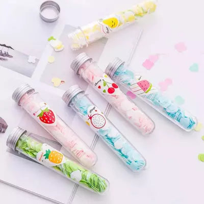 Flower tube shape bottle paper soap clean soft bath for travel (multicolors)