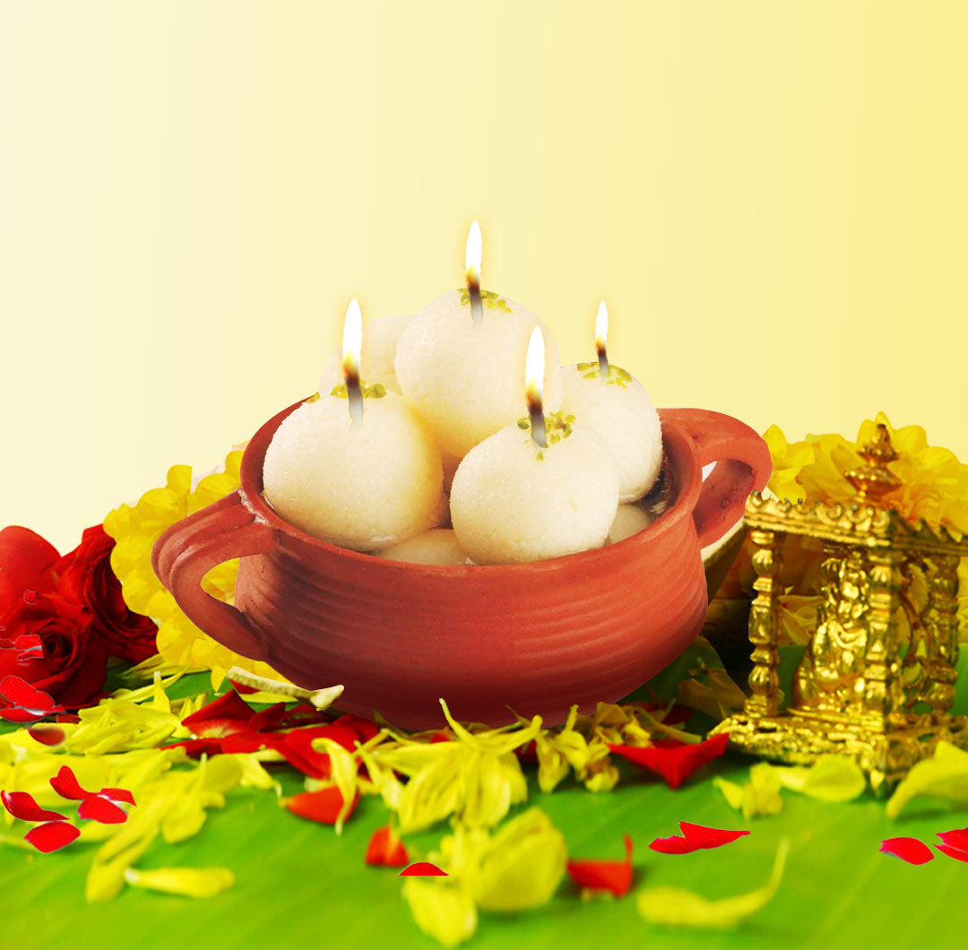 Festive Rasagulla Mithai Candles (6 Pcs)